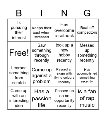 Find someone who... Bingo Card