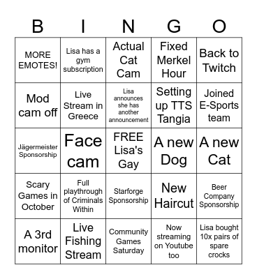 BIG ANNOUNCEMENT Bingo Card