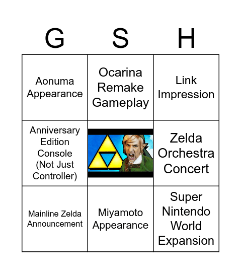 Nightwatch Nintendo Zelda Direct 26.9.6 Bingo Card
