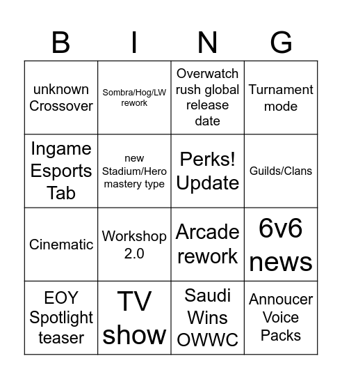 Bingo! Bingo Card