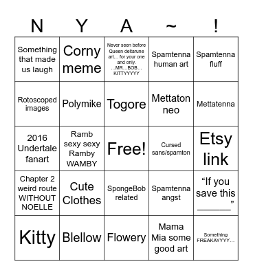 Pin Bingo Card