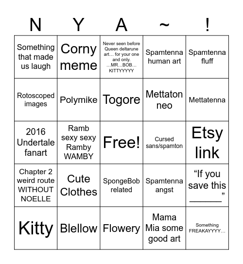 Pin Bingo Card