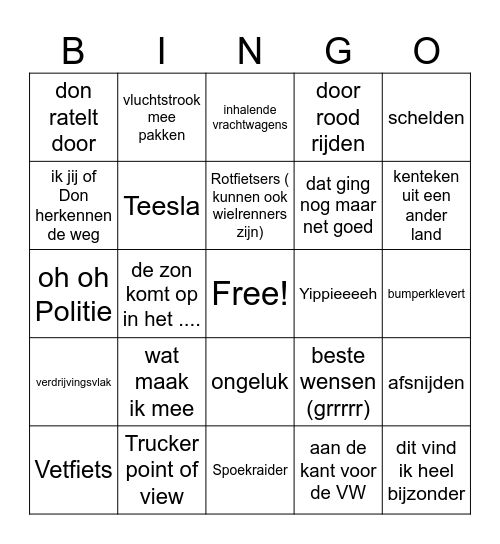 wat maken we nu mee Bingo Card