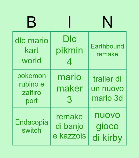 alphikmin Bingo Card
