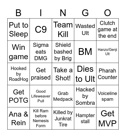 oberwatch bingoo 2 Bingo Card