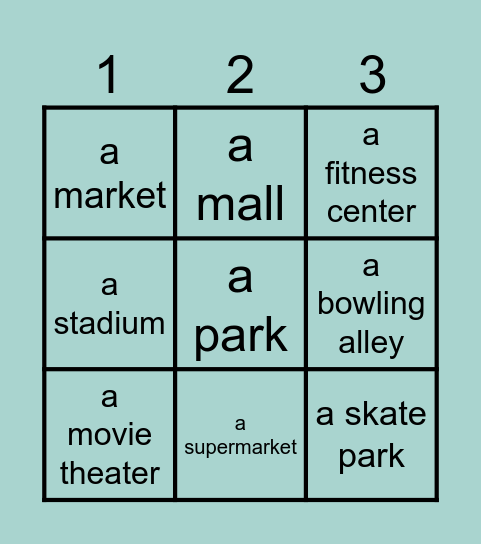 Place of the city Bingo Card