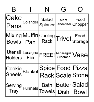 BRIDE Bingo Card