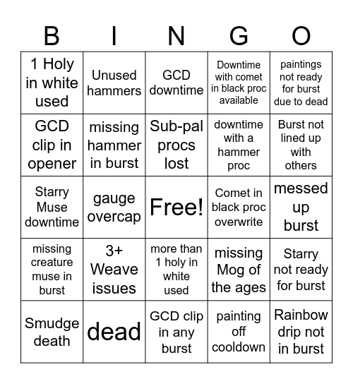 Umel mistakes Bingo Card