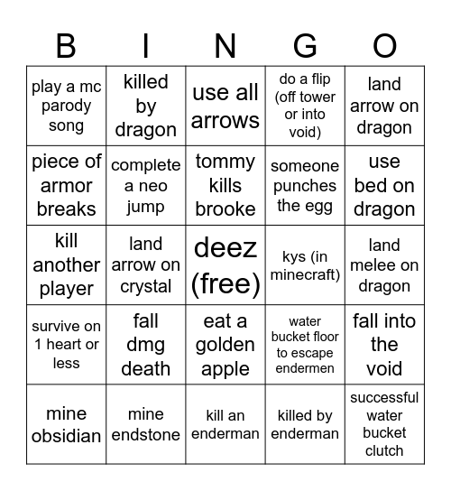 Dragon Bingo! Bingo Card