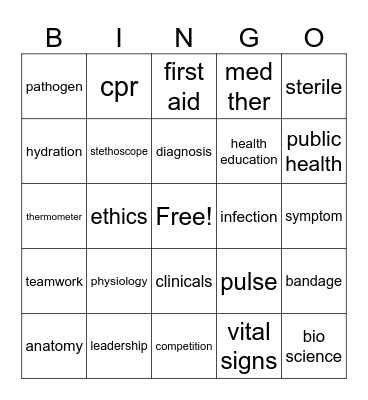 HOSA Bingo Card