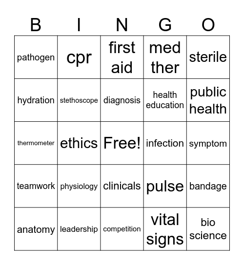 HOSA Bingo Card
