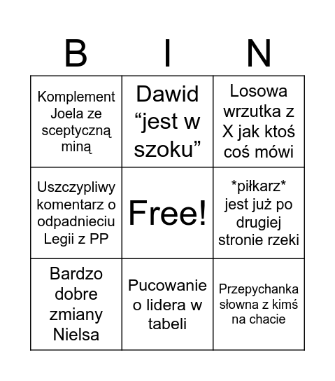 Dobrasz Bingo Card