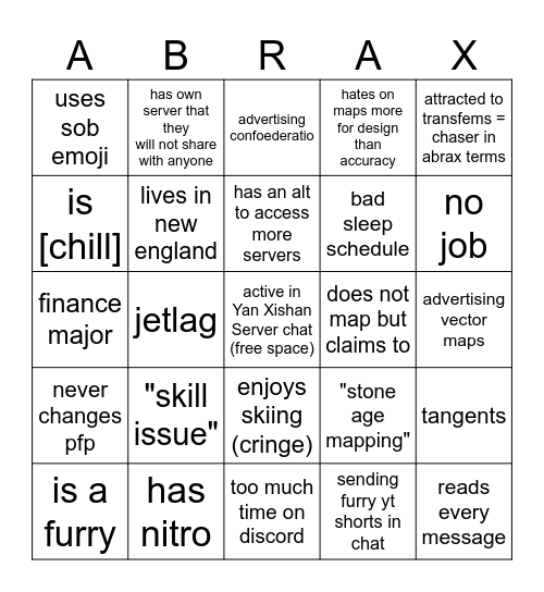 Abraxicus bingo Card