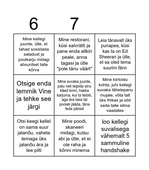 Rebaste Bingo Card