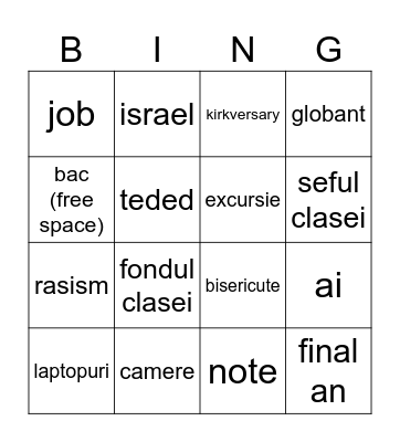 fulop bingo Card