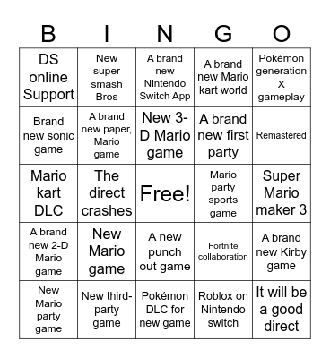 Untitled Bing Bingo Card