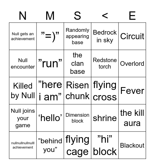 The Broken Script bingo Card
