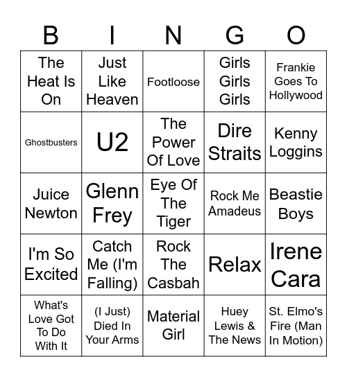 1980s (Part 5) Bingo Card