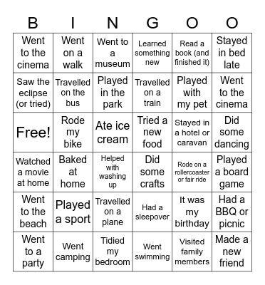 Brownies and Guides Bingo! Bingo Card