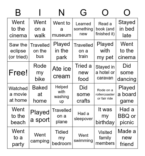 Brownies and Guides Bingo! Bingo Card