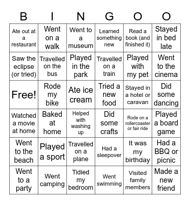 Brownies and Guides Bingo! Bingo Card