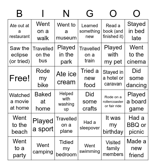 Brownies and Guides Bingo! Bingo Card