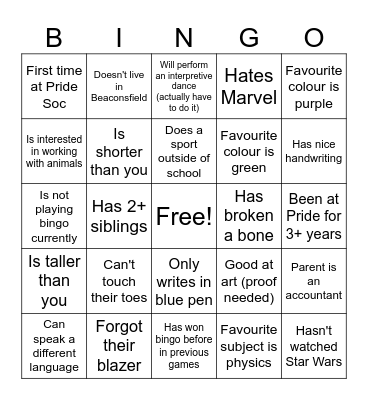 Find someone who...? (write their name) Bingo Card