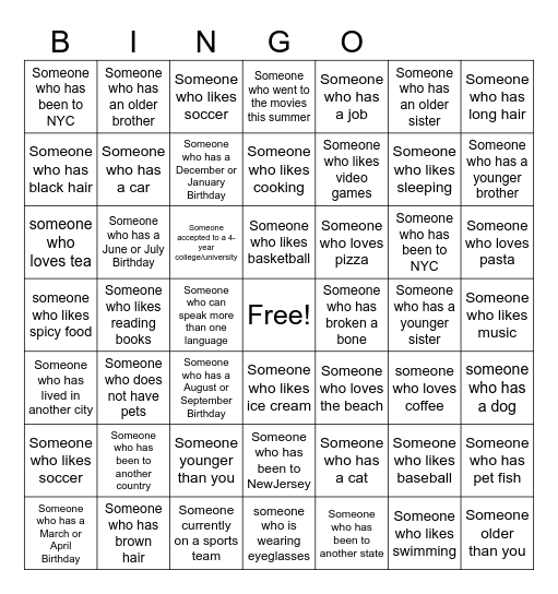 ST Bingo Card
