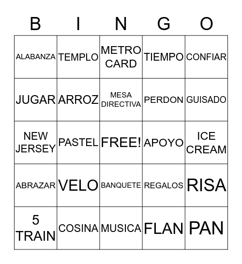 CONVIVIR Bingo Card