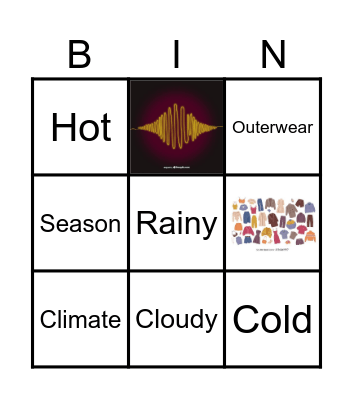 What's the weather like? Bingo Card