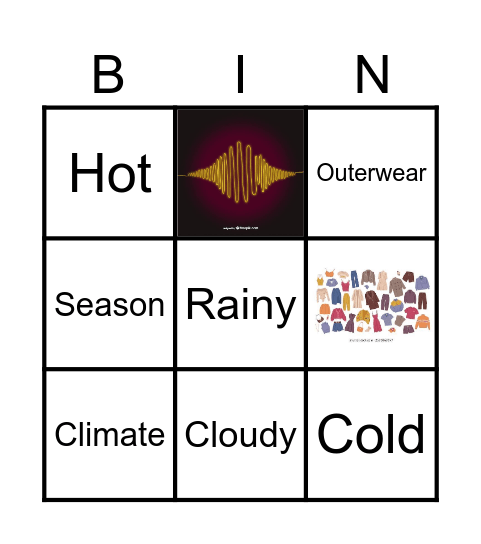 What's the weather like? Bingo Card