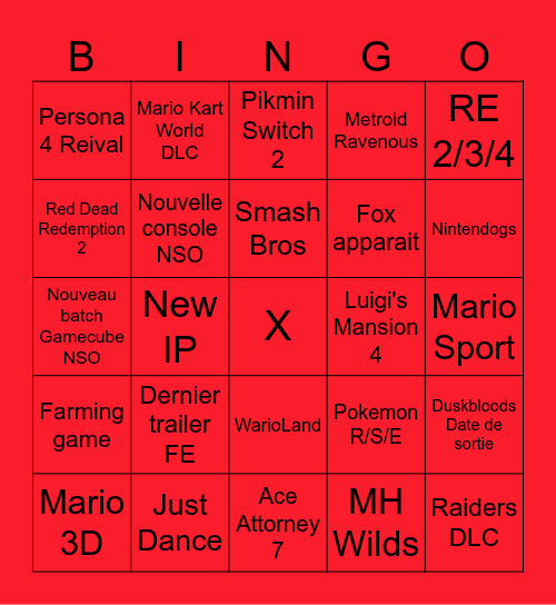 Direct 09/09 Bingo Card