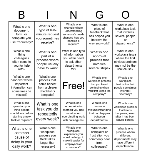 Ice Breaking Activity 2 Bingo Card