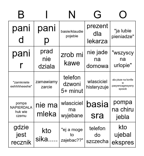 wetmedunia bingo Card