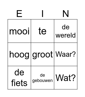 Lektion 1 Kapitel 1 Bingo Card