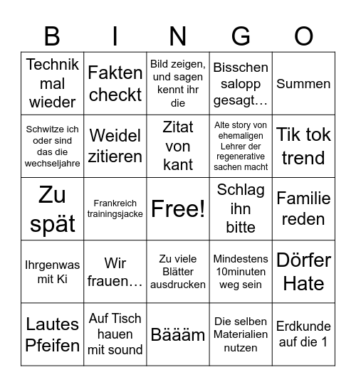 Hauke Bingo Card
