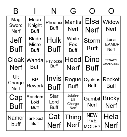 Season 10 PREDICTIONS Bingo Card