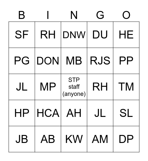 NYULHSTP 26/27 Cohort - Orientation Bingo Card