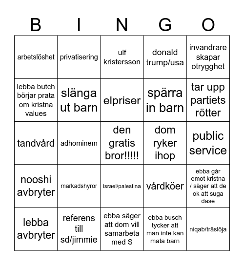 vilken bingo bror Bingo Card