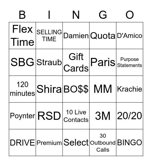 L.I.S.T. Bingo Card