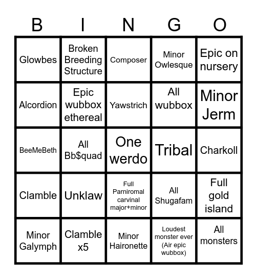 Msm Bingo Card