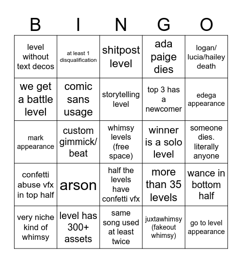 compo 23 whimsy bingo Card
