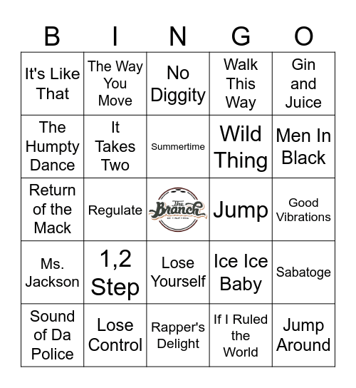 Classic Hip Hop Bingo Card