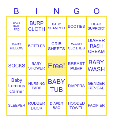 BABY LEMONS Bingo Card