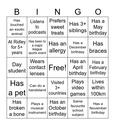Get to Know Your Fellow Strongmen Bingo Card