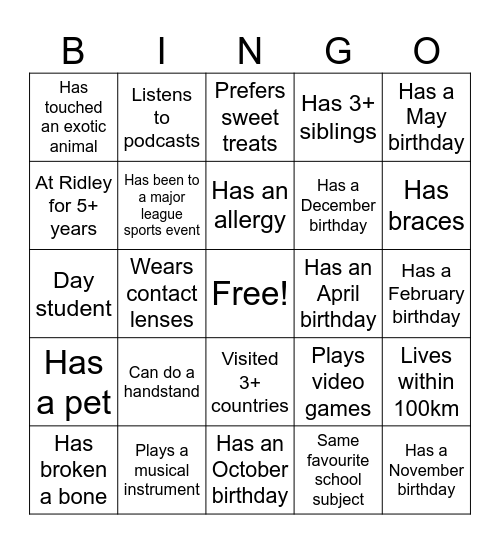 Get to Know Your Fellow Strongmen Bingo Card