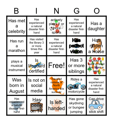 ICE BREAKER Bingo Card