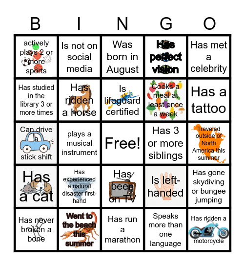ICE BREAKER Bingo Card
