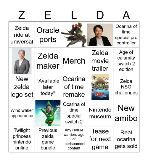 Zelda 40th anniversary Bingo Card