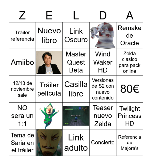 Bingo Zelda 40 Anivesario Bingo Card
